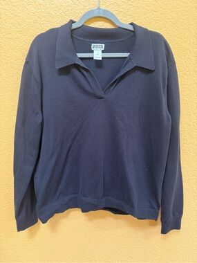 Duluth Trading Co. Black Knit Polo Sweater - Size XL